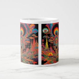 Taza De Café Gigante Trippy Vintage 1960s Psychedelic Retro Artwork