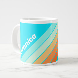 Taza De Café Gigante Tropic Splash Rayado con Nombre