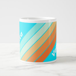 Taza De Café Gigante Tropic Splash Striped with Name