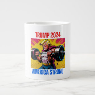 TAZA DE CAFÉ GIGANTE TRUMP 2024 ESTADOS UNIDOS FUERTE