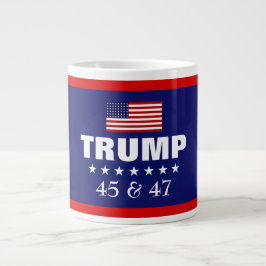 TAZA DE CAFÉ GIGANTE TRUMP EL MEJOR PRESIDENTE DE LA HISTORIA 45 Y 47 J