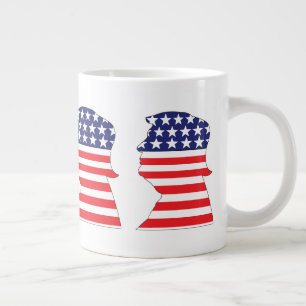 Taza De Café Gigante Trump rojo blanco y azul