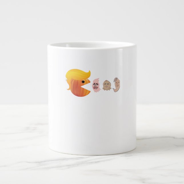 Taza De Café Gigante Trumpkin comiendo el clásico demócrata - Salón sat (Frente)