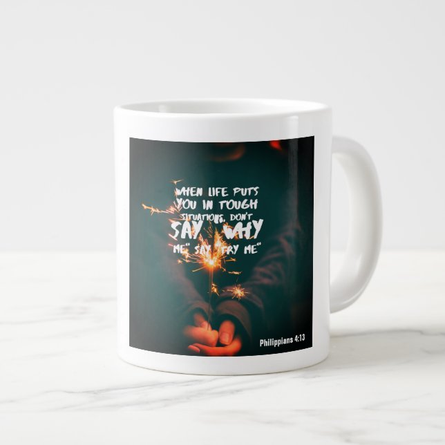 Taza De Café Gigante Try Me (Scripture) - Jumbo Mug (Derecha)