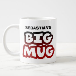Taza De Café Gigante Tu gran tipografía negra y roja de Big Mug