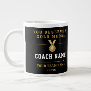 Taza De Café Gigante Tú Mereces una Foto del Equipo de Entrenador Medal