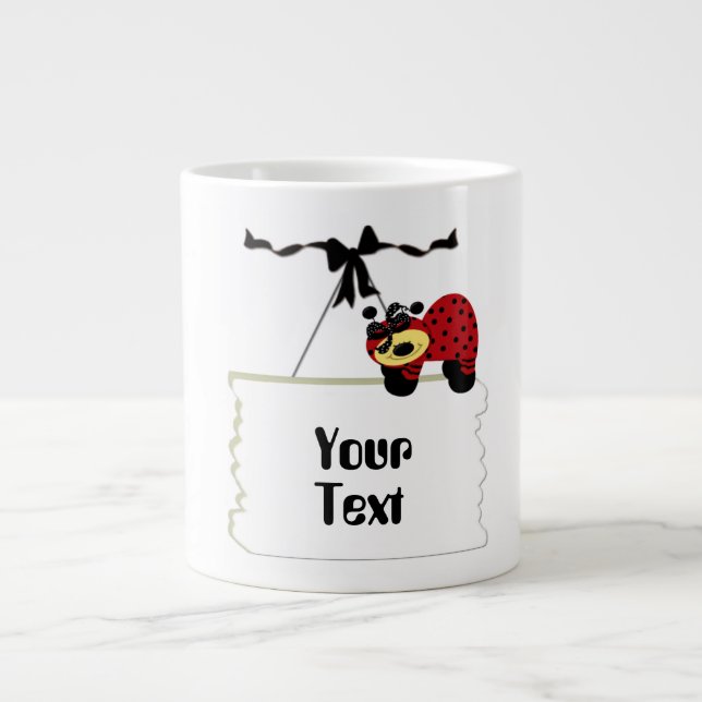 Taza De Café Gigante Tu peluca de texto (Frente)