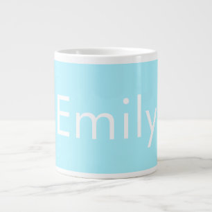 Taza De Café Gigante Tu propio nombre o palabra Cielo suave azul