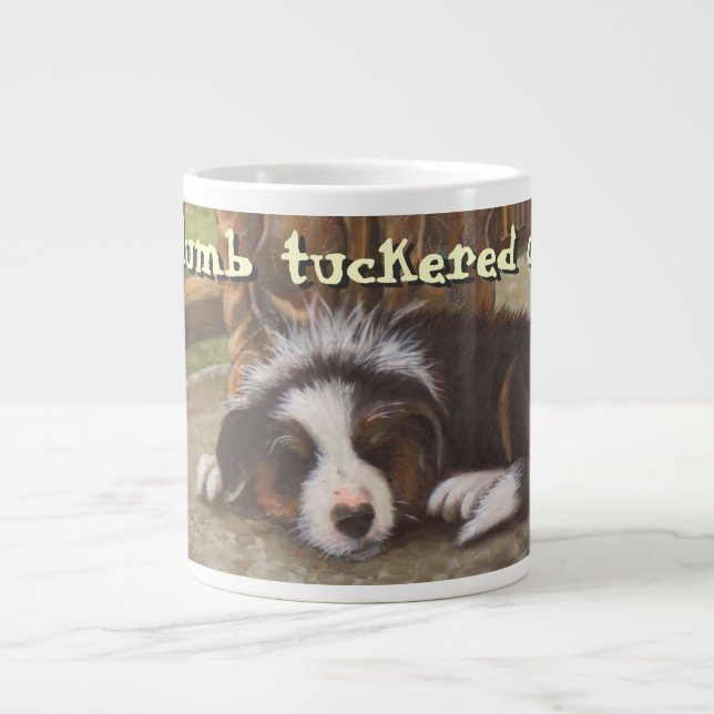 Taza De Café Gigante Tuckered vertical hacia fuera asalta (Frente)