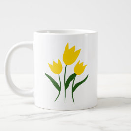 Taza De Café Gigante Tulipanes amarillos