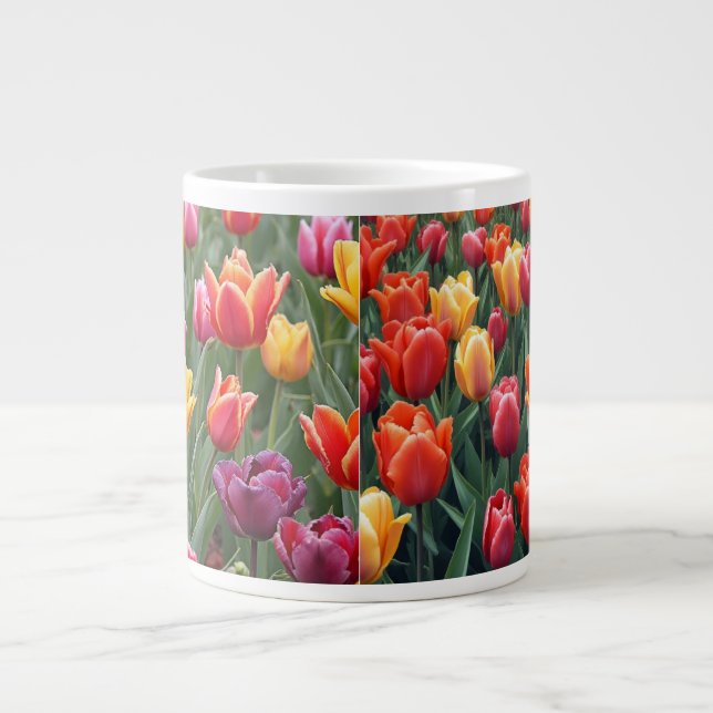 Taza De Café Gigante Tulipanes holandeses (Frente)