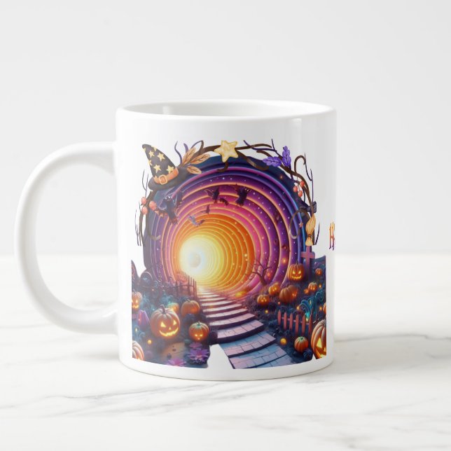Taza De Café Gigante Túnel misterioso de la Calabaza de Halloween 3D (Izquierda)