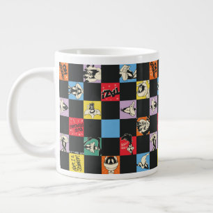 Taza De Café Gigante TUNES™ en blanco y negro en el verificador de colo