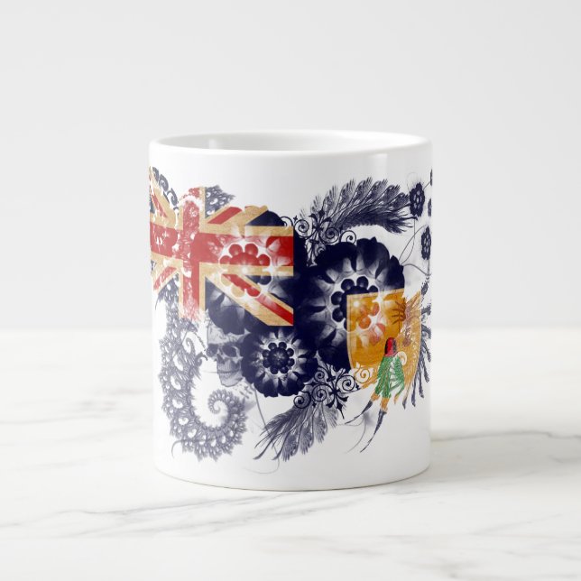 Taza De Café Gigante Turcos y bandera de Caicos (Frente)