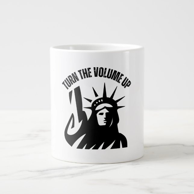 Taza De Café Gigante Turn The Volume Up New York Zohran Mamdani (Frente)