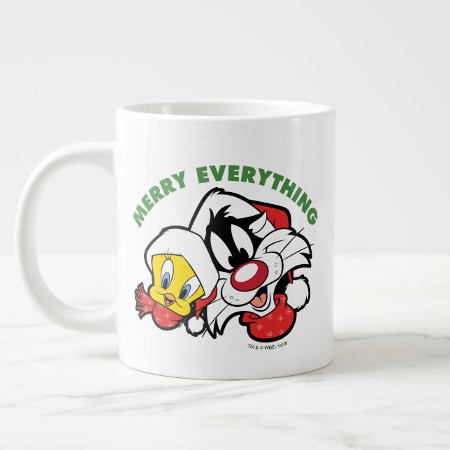 Taza De Café Gigante TWEETET™ y SYLVESTER™ "Merry Everything" (Izquierda)