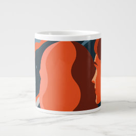 Taza De Café Gigante Two Figures Contemplating an Abstract Cosmic Scene