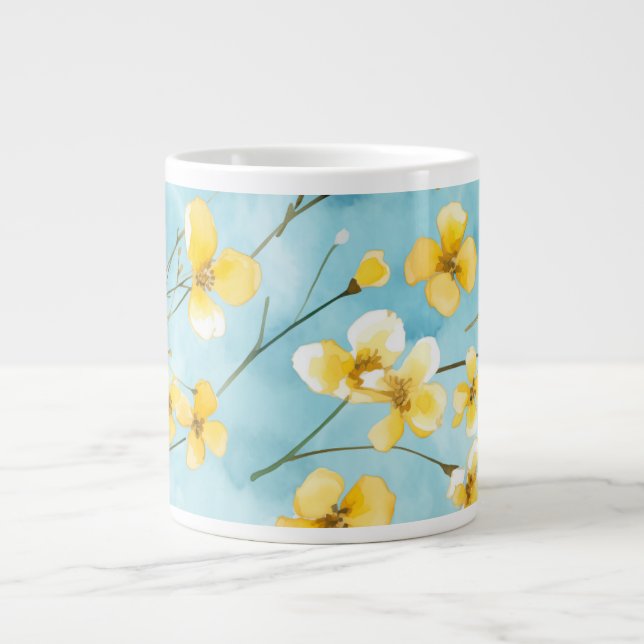 Taza De Café Gigante Ukrainian folk art motifs X-Large Mug (Frente)