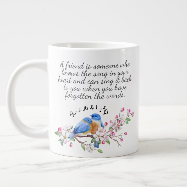 Taza De Café Gigante Un Amigo Es Cita Amistad Floral (Izquierda)