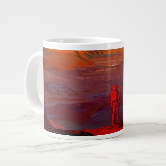 Taza De Café Gigante Un Astronauta En Marte (Izquierda)