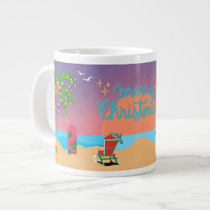 Taza De Café Gigante Un atardecer Navidad en la playa