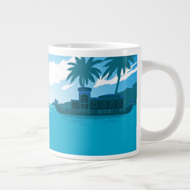 Taza De Café Gigante Un barco en el mar (Derecha)