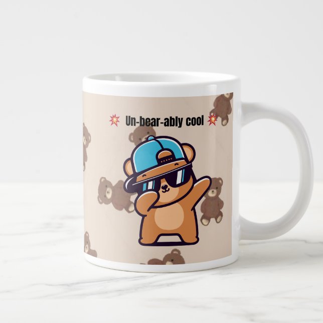 Taza De Café Gigante Un-Bear-ably Cool | Cute Bear Coffee Mug (Derecha)