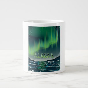 Taza De Café Gigante Un cartel de viaje vintage de Aurora Alaskana