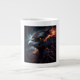 Taza De Café Gigante Un cuervo está rodeado de cielos turbulentos relám