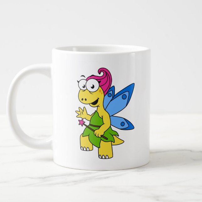 Taza De Café Gigante Un dinosaurio de Fairysaur Personalizado. (Izquierda)