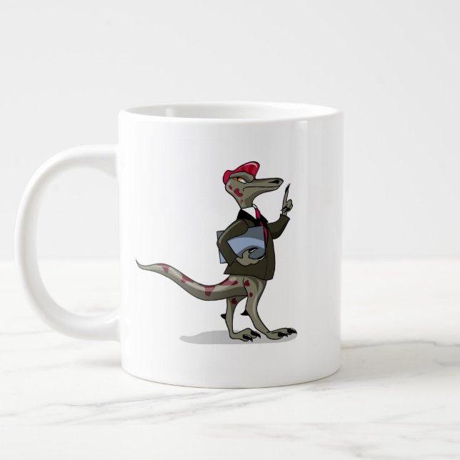 Taza De Café Gigante Un empleado de Iguanodon Personalizado. (Izquierda)