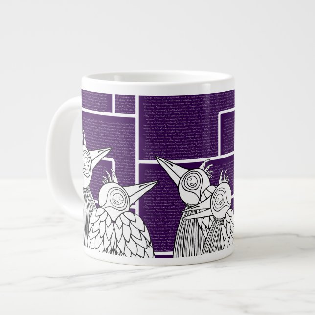 Taza De Café Gigante Un encuentro de aves con palabras (Izquierda)