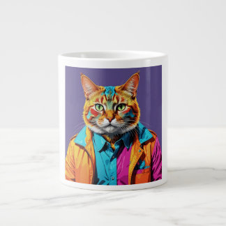 Taza De Café Gigante Un gato elegante en retro