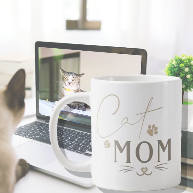 Taza De Café Gigante Un gato lindo, mamá, café personalizado (Subido por el creador)