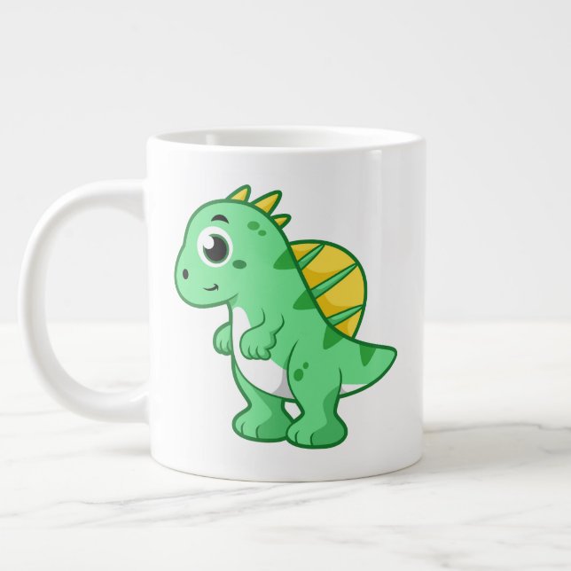 Taza De Café Gigante Un Ilustracion Agradable De Un Espinosaurio. (Izquierda)