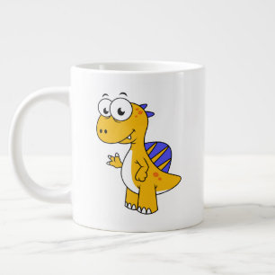 Taza De Café Gigante Un Ilustracion Agradable De Un Espinosaurio. 2