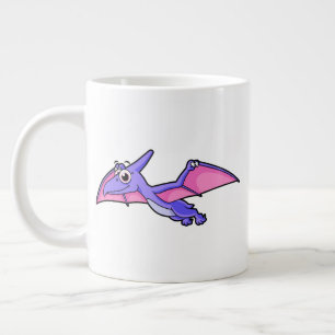 Taza De Café Gigante Un Ilustracion Agradable De Un Pterodáctilo Volado