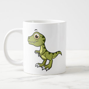 Taza De Café Gigante Un Ilustracion Agradable De Un Rex Tirrannosauro.