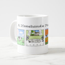 Taza De Café Gigante Un Keeshond disfruta de las cuatro estaciones: art