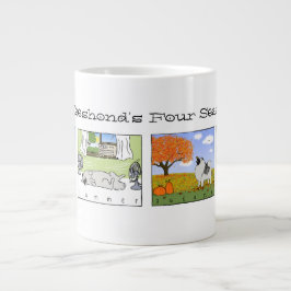Taza De Café Gigante Un Keeshond disfruta de las cuatro estaciones: art