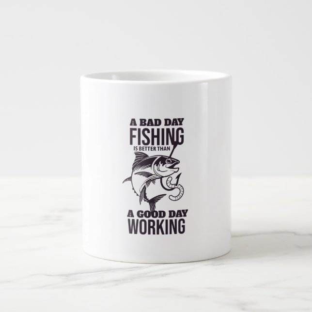 Taza De Café Gigante Un mal día pescando (Frente)