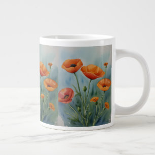 Taza De Café Gigante Un naranja vibrante bailando amapola en la brisa.