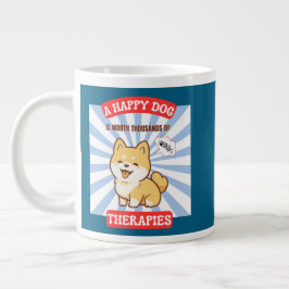 Taza De Café Gigante Un perro feliz Shiba perro lindo
