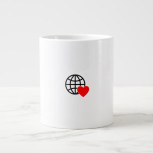 Taza De Café Gigante Un símbolo de corazón rojo creado con líneas suave