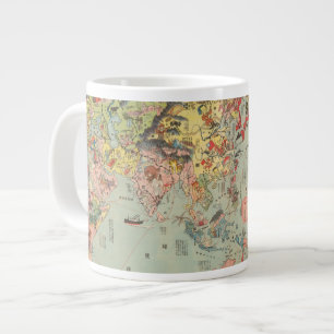 Taza De Café Gigante Un vistazo al mapa mundial de las rutas aéreas mun