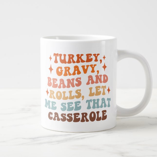 Taza De Café Gigante Una cena retro de Acción de Gracias (Derecha)