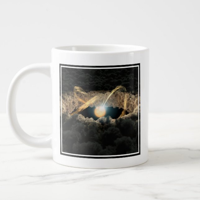 Taza De Café Gigante Una Estrella Rodeada De Un Disco Protoplanetario (Izquierda)