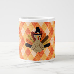 Taza De Café Gigante Una Turquía de Acción de Gracias, clásica y vintag