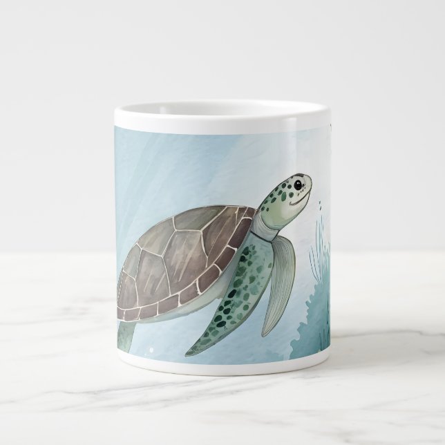 Taza De Café Gigante Underwater world with turtle (Frente)
