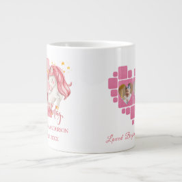 Taza De Café Gigante Unicorn 1st Birthday Pink Little Girl 